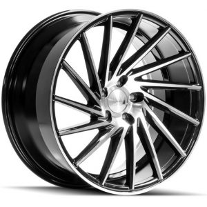 1AV ZX1 Black Polished Face Multi spoke Alloy Wheel