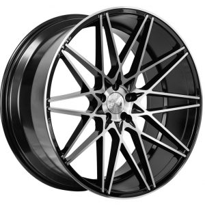 1AV ZX4 Black Polished Face multi spoke alloy wheel
