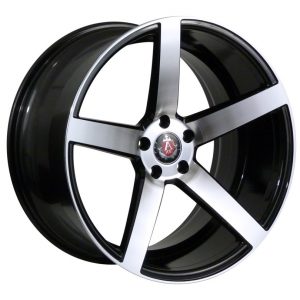 Axe EX18 Gloss Black Polished Face 5 spoke alloy wheel
