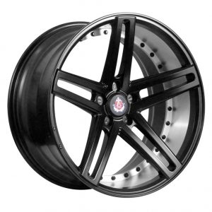 Axe EX20 Satin Black Polished Barrel 5 spoke alloy wheel