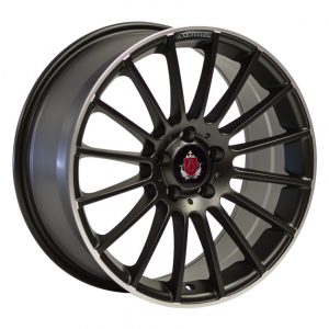 Axe EX23 Satin Black Polished Edge multi spoke alloy wheel