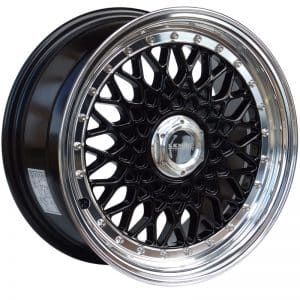 Lenso BSX Black polished lip alloy wheel