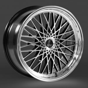 Lenso eagle 3 Black Polished Lip 5 spoke alloy wheel