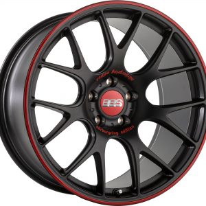 BBS CH-R Nurburgring Satin Black Red Rim Y spoke alloy wheel