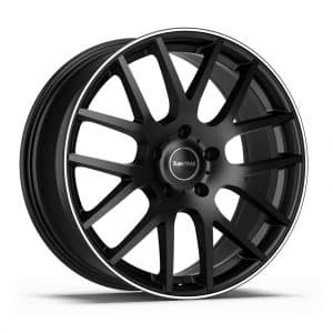 Supermetal Trident Matt Black Polished Rim 1 alloy wheel