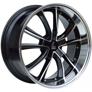 Lenso ES7 Gloss Black Polished Face multi spoke alloy wheel