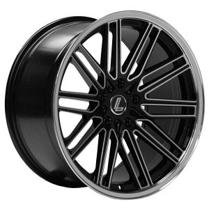 Lenso OP7 Gloss Black Polished Face twin spoke multi spoke alloy wheel