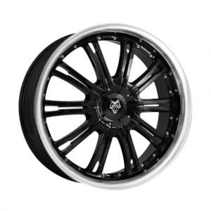 Wolf Design Vermont Gloss Black Polished Rim angled 1024 alloy wheel