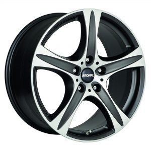Ronal R55 SUV Matt Black Polished angle 2000 alloy wheel